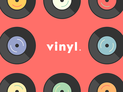 Vinyl branding flat logo record store records vinyl