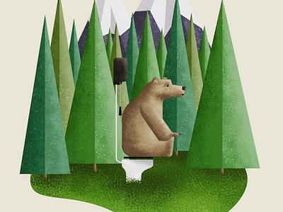 Yep. bear forest illustrated illustration mountain nature outdoors