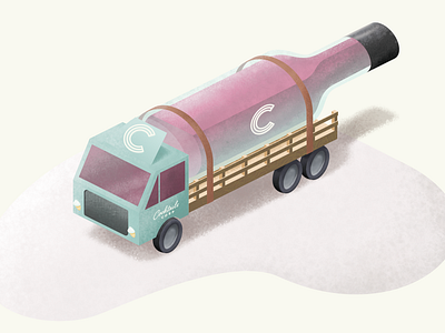 Your weekend delivery... alcohol booze bottle cocktail illustrated illustration isometric lorry miniature textured truck