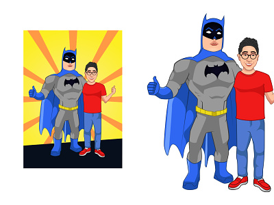 Comic Poster-Batman With Fan animation batman branding cartoon character character design comic creative dccomics drawing illustration poster sketching vector