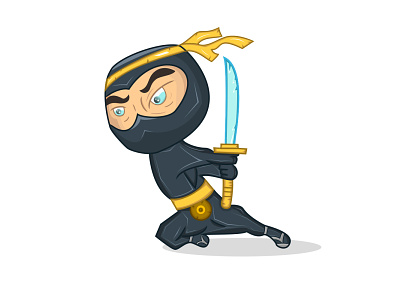 Character DEsign-NinjaMaster animation branding cartoon character cute design gaming illustration kunfu logo ninja ninjas sword vector