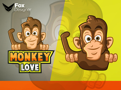 Monkey Love branding cartoon character cartoon design design logo mascot mascot character mascot design mascot logo typography vector