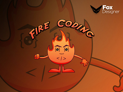 Fire Coding animation branding cartoon character cartoon design design icon identity illustration illustrator logo mascot mascot character mascot design mascot logo typography vector