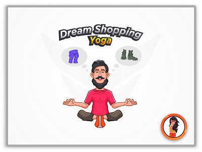 Dream Shopping Yoga Logo animation branding cartoon character cartoon design character design flat icon identity illustration illustrator logo mascot mascot character mascot design mascot logo minimal typography vector web