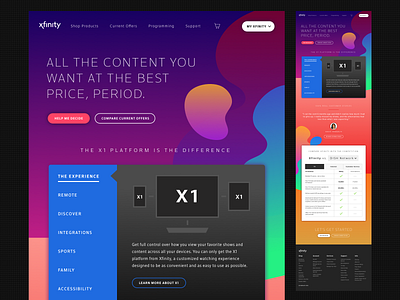 Xfinity Startup Branding - Concept Homepage Design branding design sketch ui ux vector