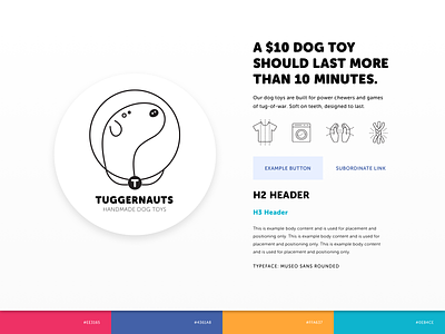 Tuggernauts Dog Toys - Simple Branding Board branding design logo sketch