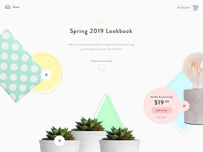 Doux Spring 2019 Lookbook Landing Screen branding design sketch ui ux