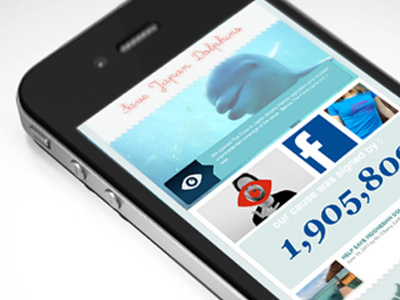 Cause app concept dolphins earth island institute facebook fb iphone japan ocean ops save support