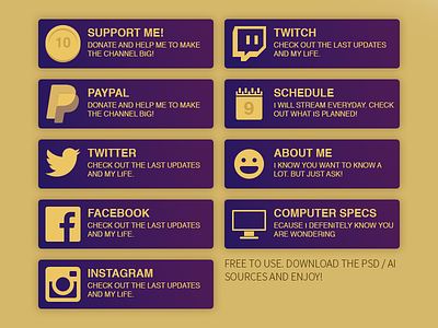 Twitch / Hitbox Panels donate download free hitbox panels schedule social template twitch