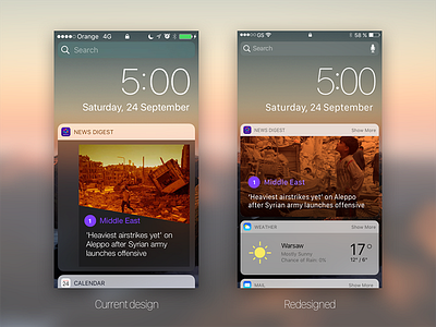 Yahoo! News Digest Widget ios10 iphone redesign widget yahoo