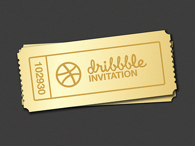 2 Invitations dribbble golds invitations tickets