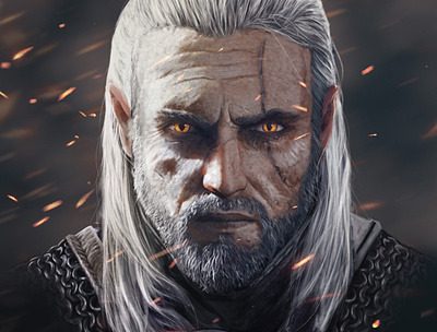 Geralt characters digital art digital illustration digital painting fanart illustration inspiration portrait illustration