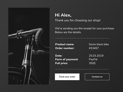 DailyUI #017: Email Receipt daily 100 challenge daily ui daily ui challenge dailyui email email receipt receipt