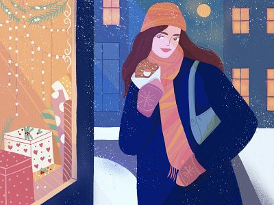 Holiday soon 2d art artist character digital digitalart flat illustration illustrator winter