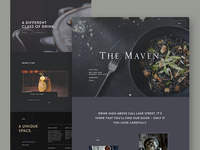 The Maven Bar bar black design digital drink food food and drink grey restaurant ui ux video web webdesign website