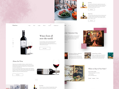 Wine Love landing page design typography ui ux web