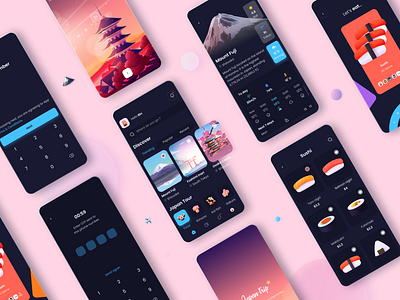 Japan Travel - Mobile App - Darkmode app design japan japan trip japanese food mobile mobile app mobile app design mobile ui travel travel app ui ui design uidesign ux