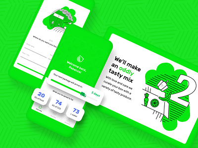 OddOnion app design eco flat green illustration mobile sustainability ui ux webdesign