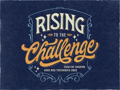 Rising to the challenge branding design graphic design handdrawn handlettering logo typography