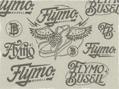 Flymo Busell concept branding design graphic design handdrawn handlettering illustration logo typography vector