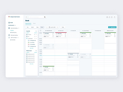 Intelligent Health Solution - scheduling system. appointments calendar clinic design ehr emr manage medical product design schedule service design stuff ui ux