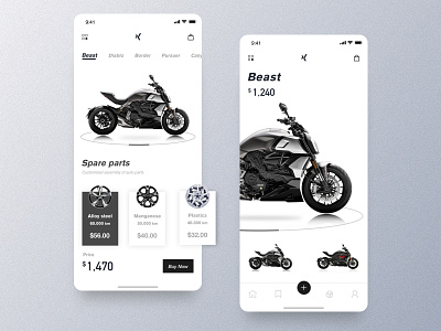 Purchase and Sale of Motorcycle Mobile Edition app art branding car color dark dashboard icon illustration inspiration login form logo material motorcycle onboarding shop smart typography