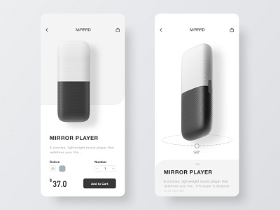 Music Player Shopping App app details page model music music player player card product shopping simplicity ui ux
