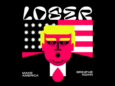 Loser america american flag characters design flat graphic illo illustration illustrator loser usa vector