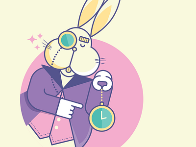 White Rabbit alice characters coniglio flat illustration rabbit time vector wonderland