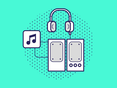 instruments icon design headphones icon illustration music vector