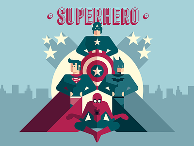 Superhero america batman captain comics flat graphic graphicdesign illustration spiderman superhero superman vector