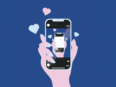 Flat Illustration | Hand Holding Smart Phone cute flat flat design hand heart idenity illustraion iphone like nails phone smartphone web illustration