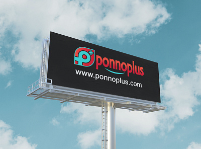 PonnoPlus.com Adversiment Billboard Mockup 2d branding business company corporate design dribble flat illustration logo logo design minimal typography