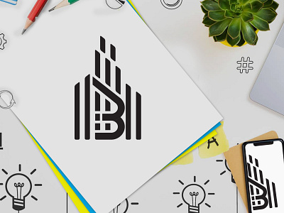 B Trendy Minimalist Original Logo company dribbble flat growcase usa