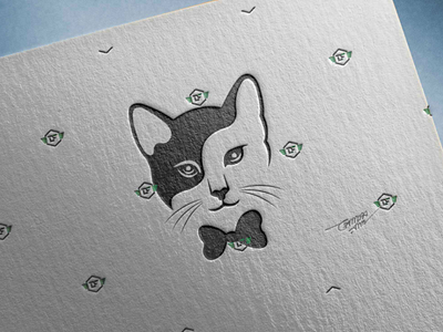 Lovely kitty 2d branding business company corporate flat inspired logo minimal minimalist paper