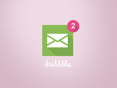 I have two invites! clean dribbble flat icon modern pink