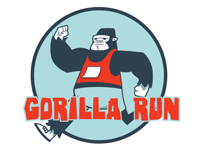 Gorilla Run 2012 austin gorilla run branding illustration logo design