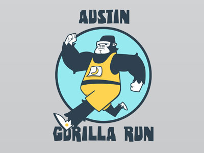 Gorilla Run 2012 austin gorilla run branding illustration logo design