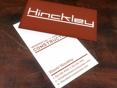 Hinckley Construction business cards construction graphic design identity