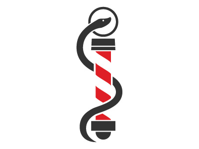 Rick the Barber barber branding illustration logo snake