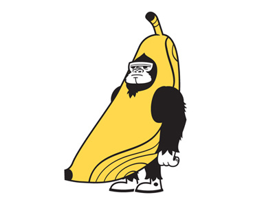 Banana on a Gorilla apparel design austin gorilla run branding illustration