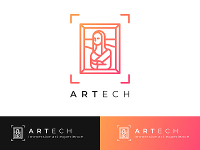ARTech - Immersive art experience app branding design logo minimal vector