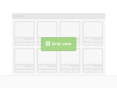 Active grid view active button clean flat grid illustration selected simple