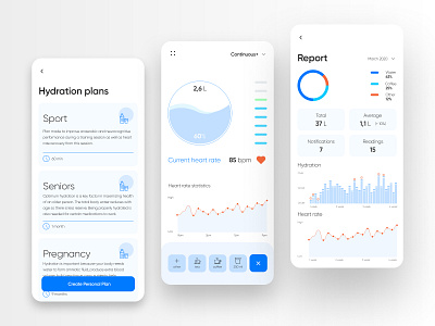 Health app / Hydration 2020 app design figma mobile ui ux
