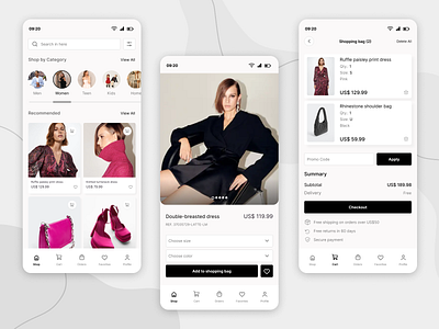 E-commerce App - Mobile App app commerce e commerce ecommerce fashion mobile mobile app online store shop store ui uiux ux