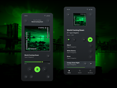 Music Player - Mobile App app dark mode design mobile mobile app music musicplayer player ui uiux ux