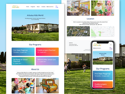 Website for Child Centre in Vancouver branding photography webdesign