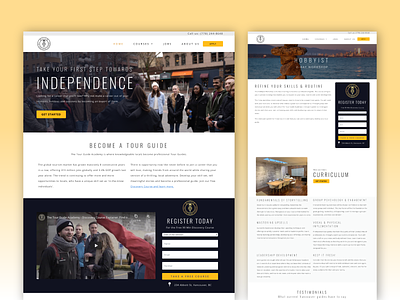 Website for The Tour Guide Academy ux website