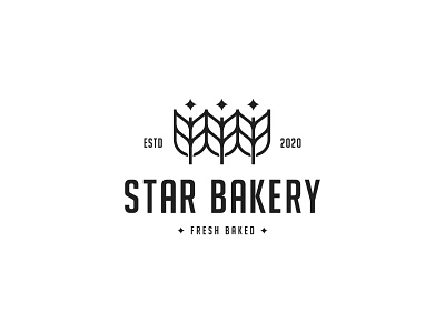 Star Bakery bakery brand bread design flat food identity logo logodesign logotype mark minimal simple symbol wheat