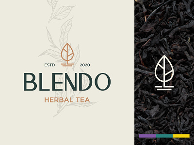 Blendo herbal tea brand identity branding flat identity logo logodesign mark minimal minimalist logo simple vector